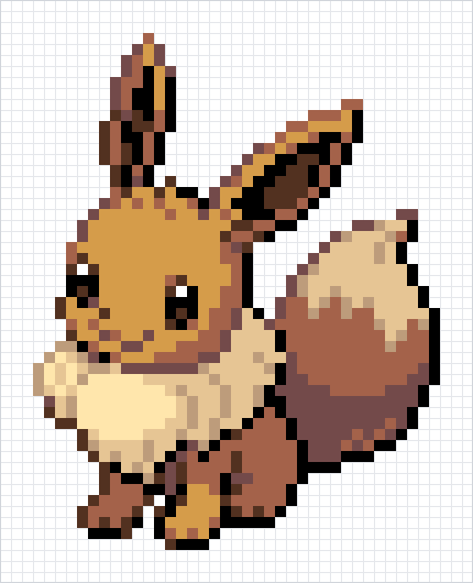 Eevee Pixel Art Grid