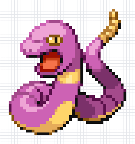 Ekans Pixel Art Grid