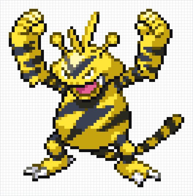 Electabuzz Pixel Art Grid