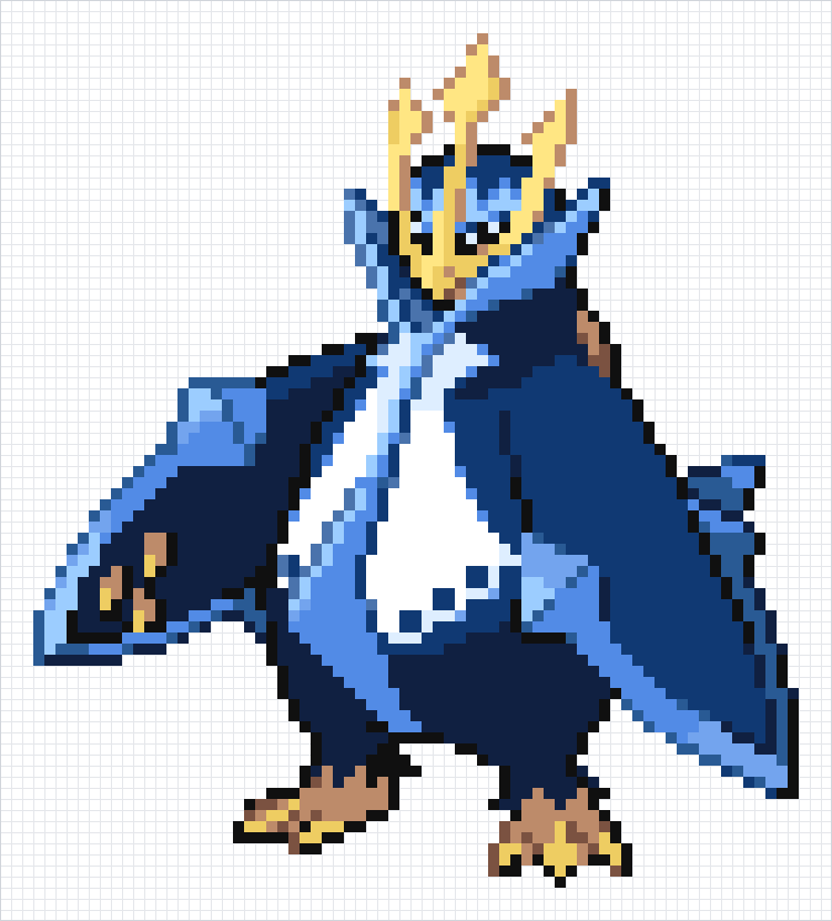 Empoleon Pixel Art Grid