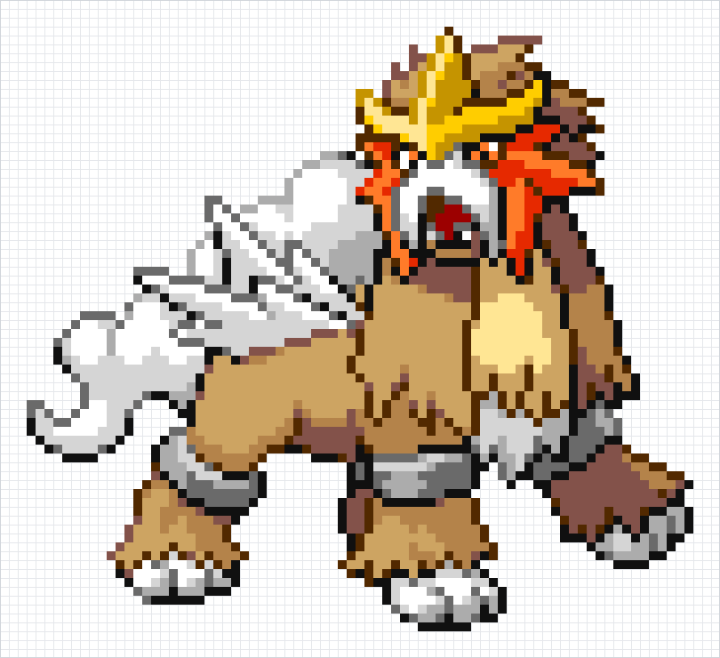 Entei Pixel Art Grid