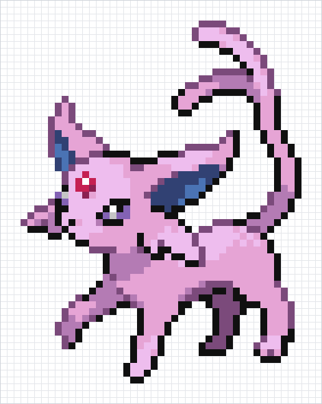 Espeon Pixel Art Grid