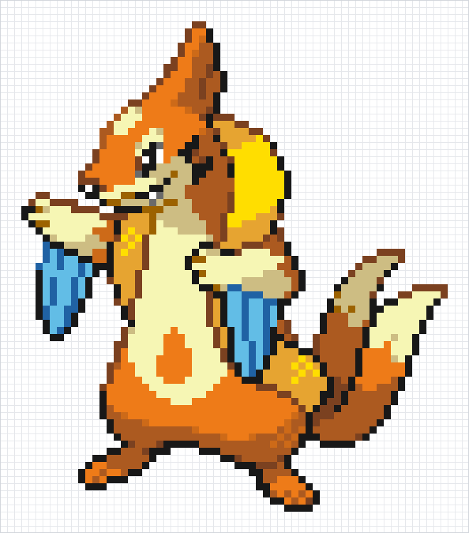 Floatzel Pixel Art Grid