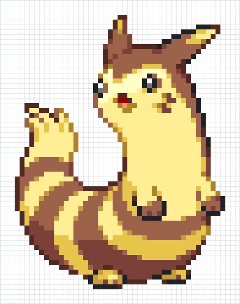 Furret Pixel Art Grid