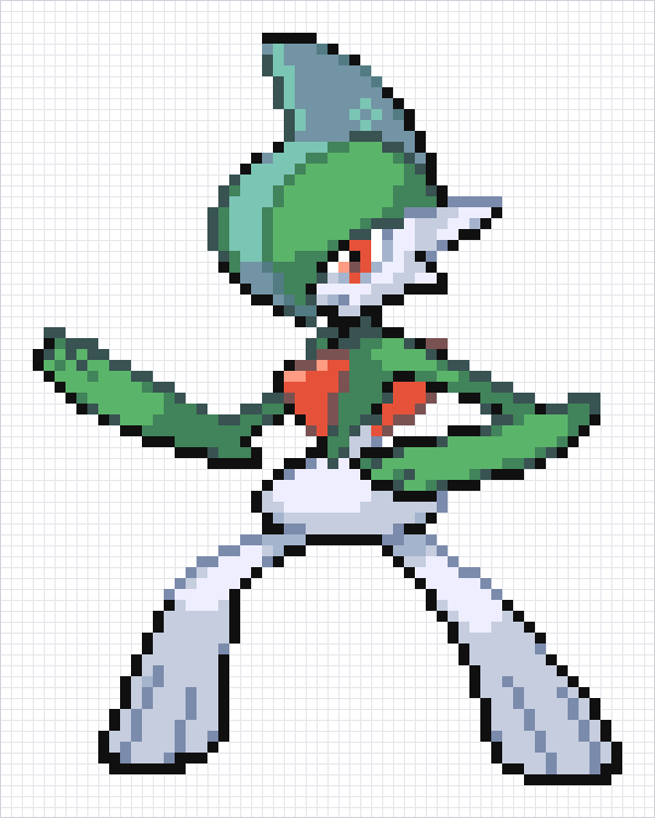 Gallade Pixel Art Grid