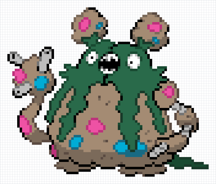 Garbodor Pixel Art Grid