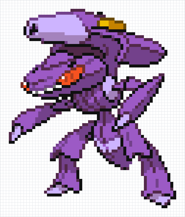 Genesect Pixel Art Grid