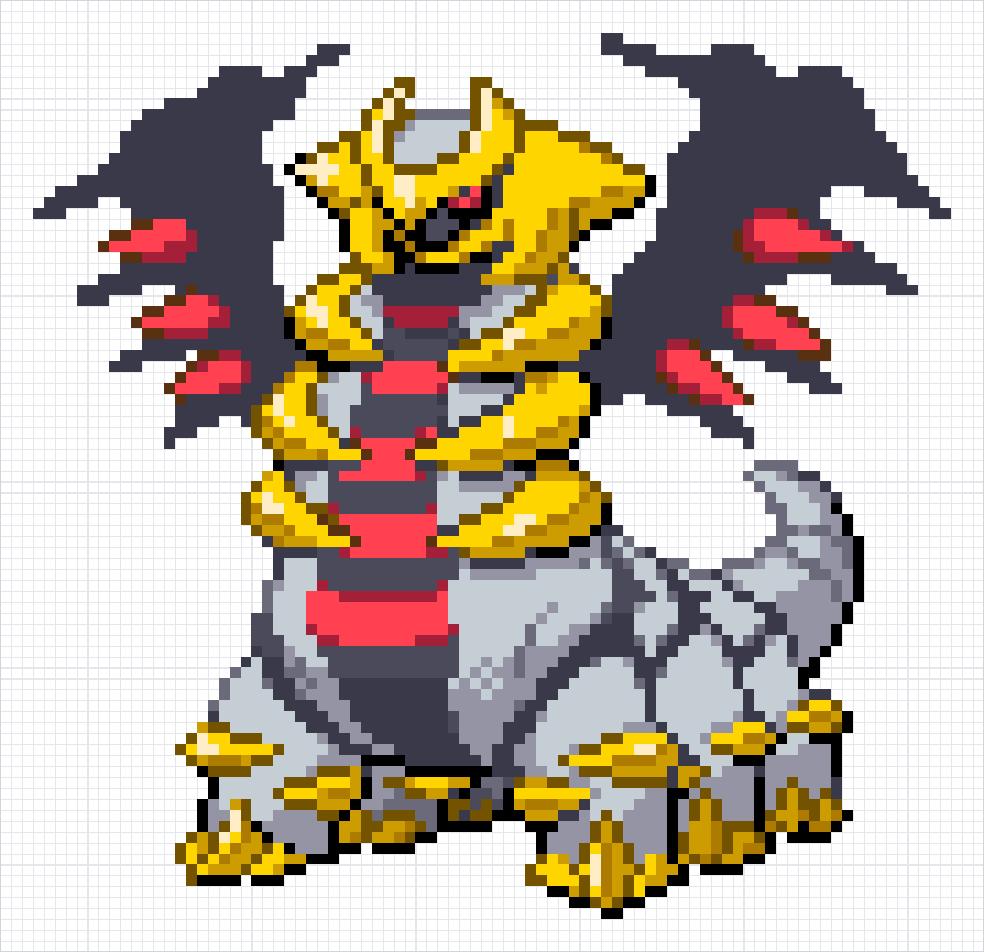 Giratina Pixel Art Grid