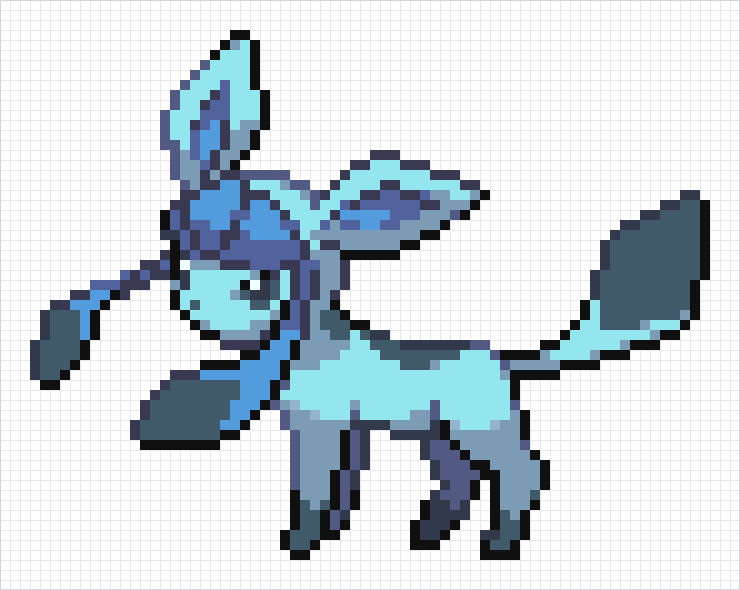 Glaceon Pixel Art Grid