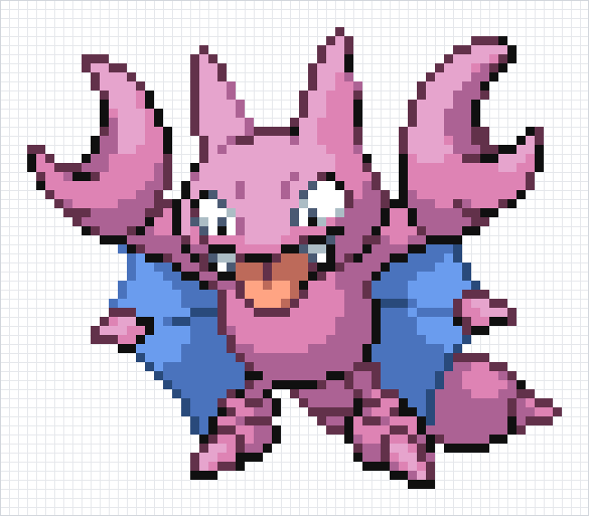 Gligar Pixel Art Grid