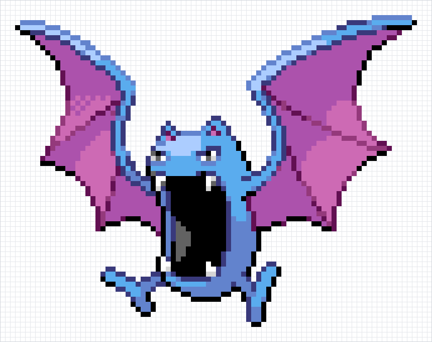 Golbat Pixel Art Grid