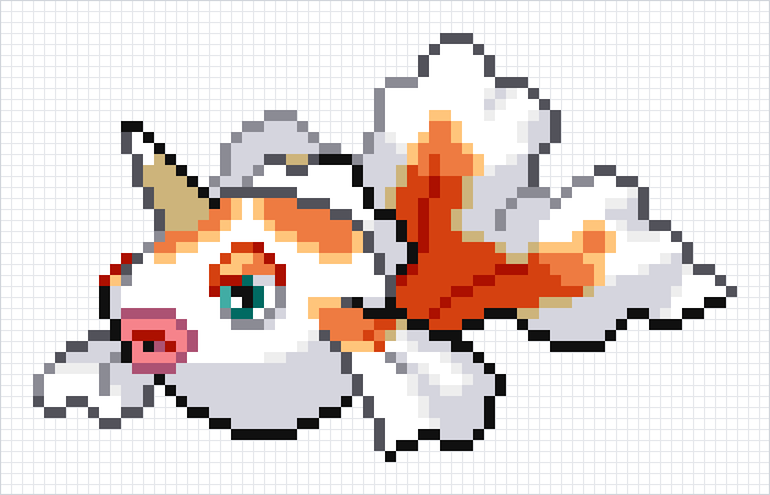 Goldeen Pixel Art Grid