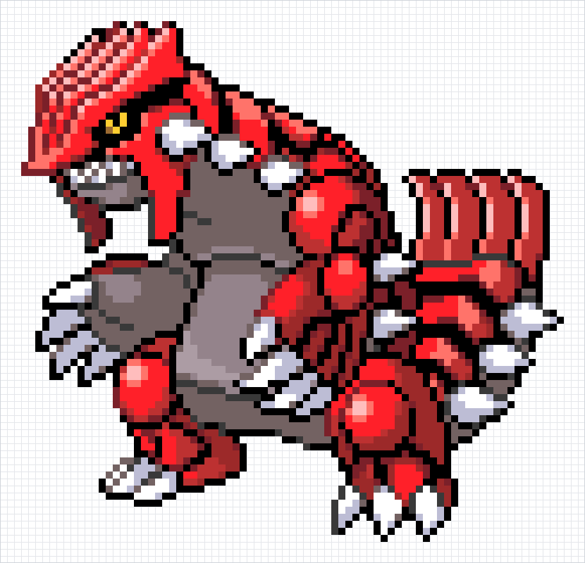 Groudon Pixel Art Grid