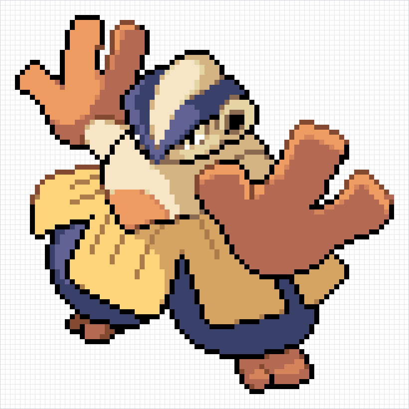 Hariyama Pixel Art Grid