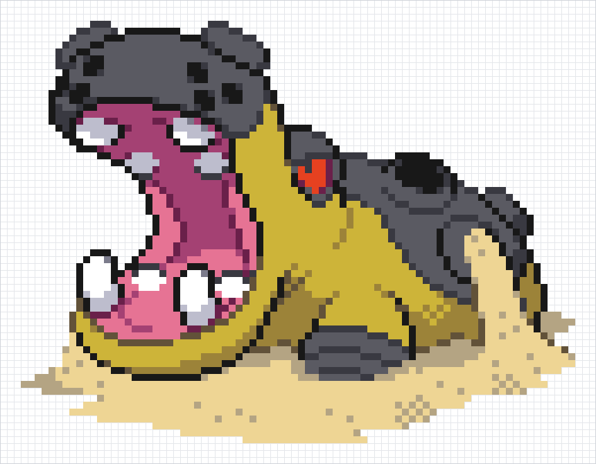 Hippowdon Pixel Art Grid