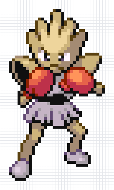 Hitmonchan Pixel Art Grid