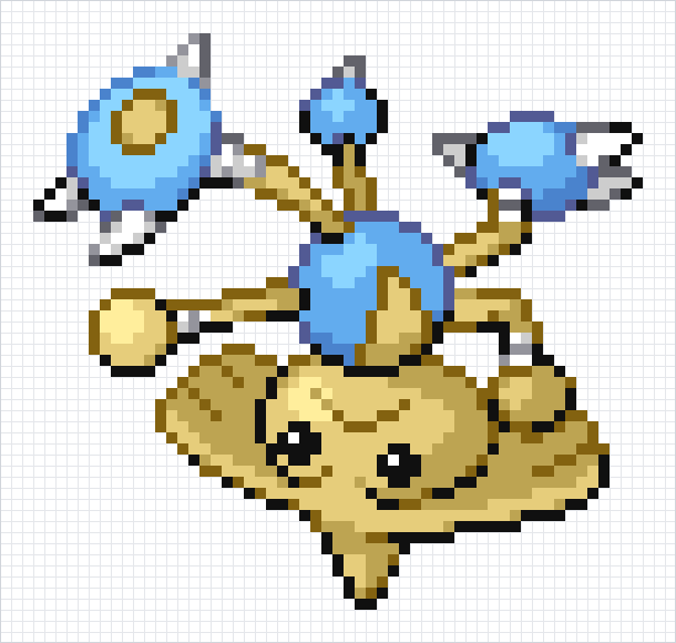 Hitmontop Pixel Art Grid