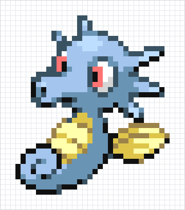 Horsea Pixel Art Grid