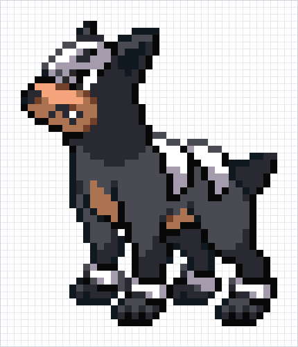 Houndour Pixel Art Grid