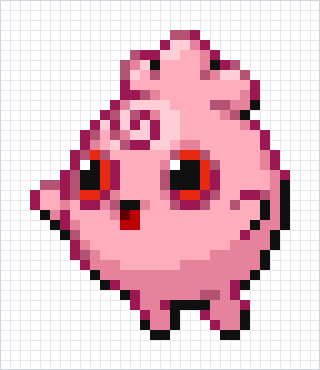 Igglybuff Pixel Art Grid