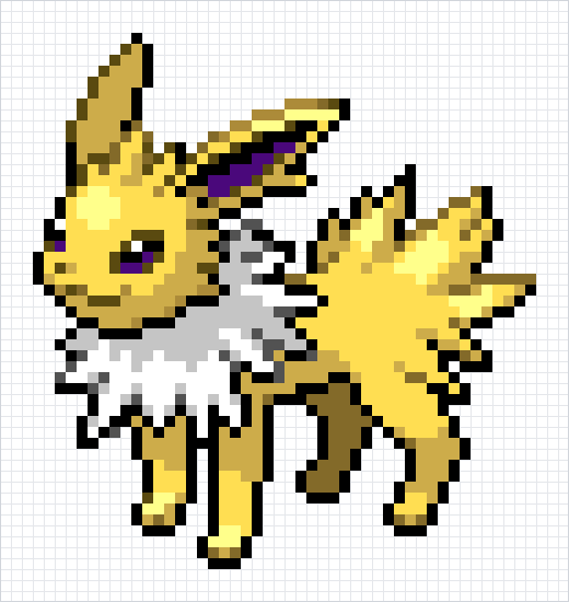 Jolteon Pixel Art Grid