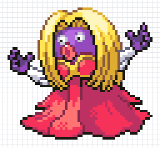 Jynx Pixel Art Grid