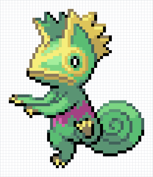 Kecleon Pixel Art Grid