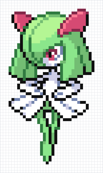 Kirlia Pixel Art Grid