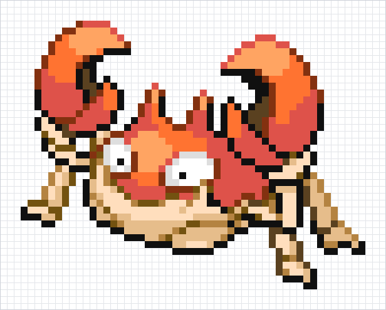 Krabby Pixel Art Grid