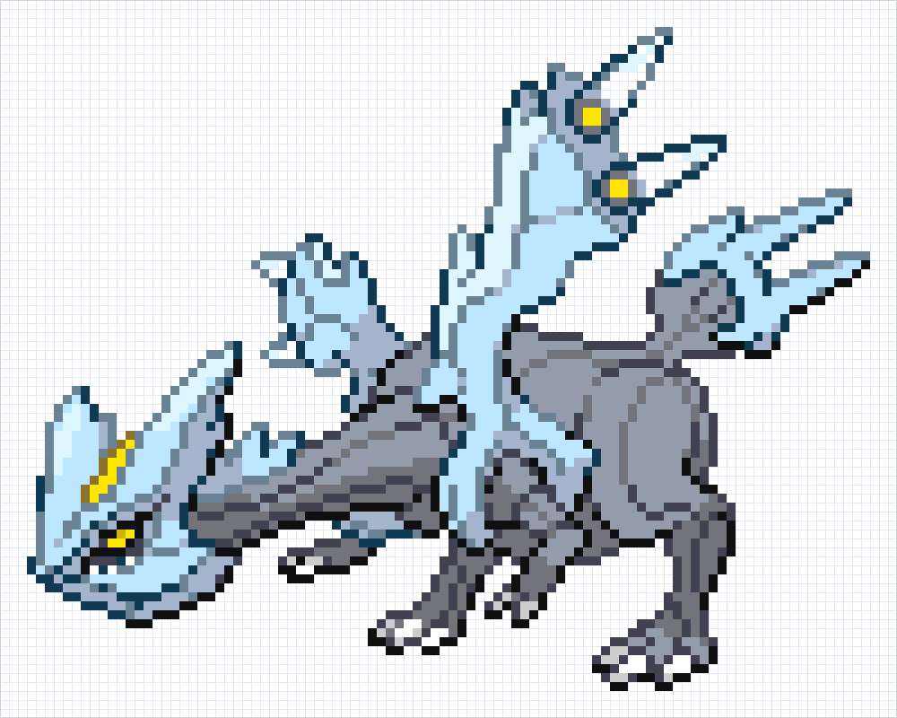 Kyurem Pixel Art Grid