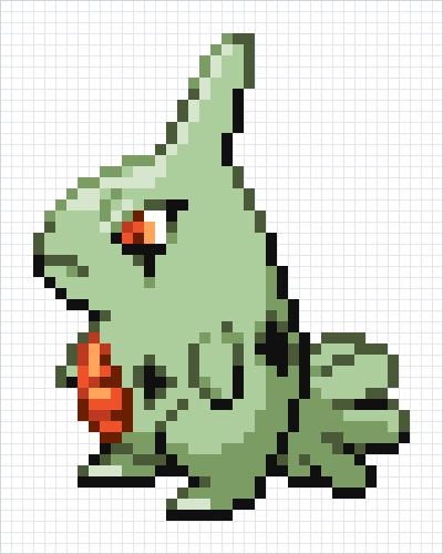 Larvitar Pixel Art Grid