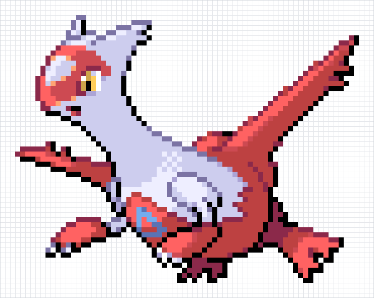 Latias Pixel Art Grid