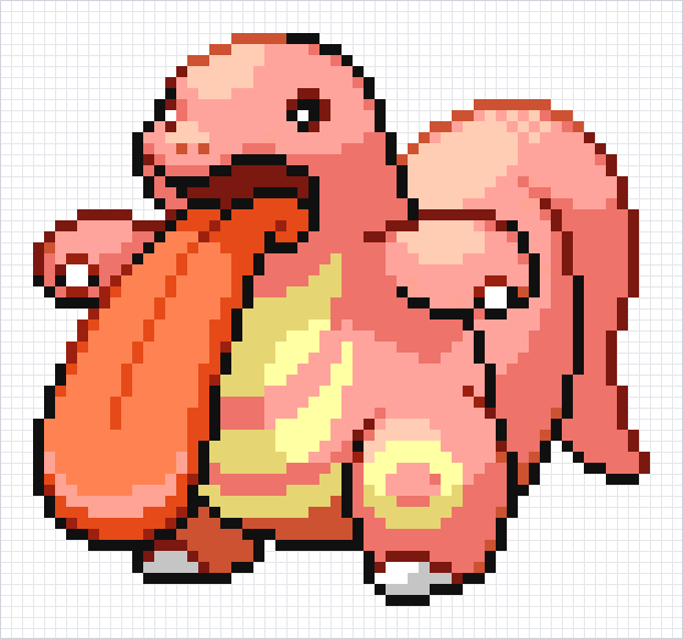 Lickitung Pixel Art Grid