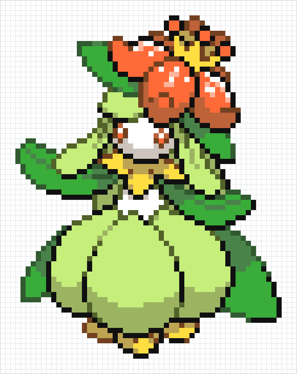 Lilligant Pixel Art Grid