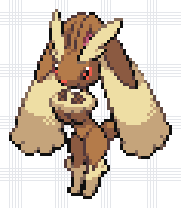 Lopunny Pixel Art Grid