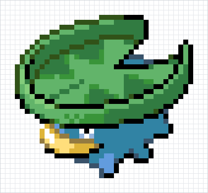 Lotad Pixel Art Grid