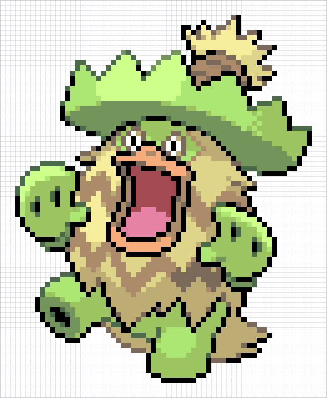 Ludicolo Pixel Art Grid