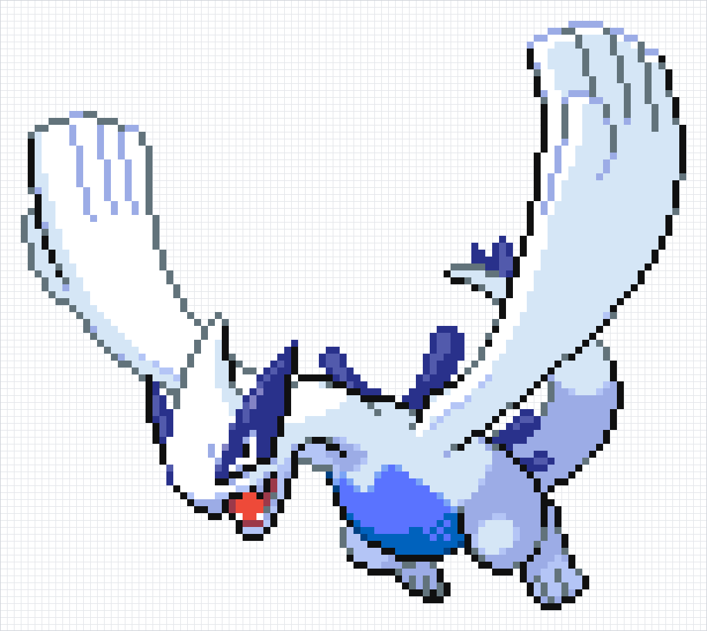 Lugia Pixel Art Grid