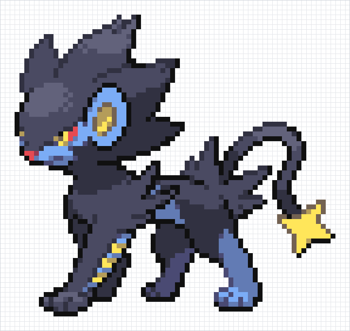 Luxray Pixel Art Grid