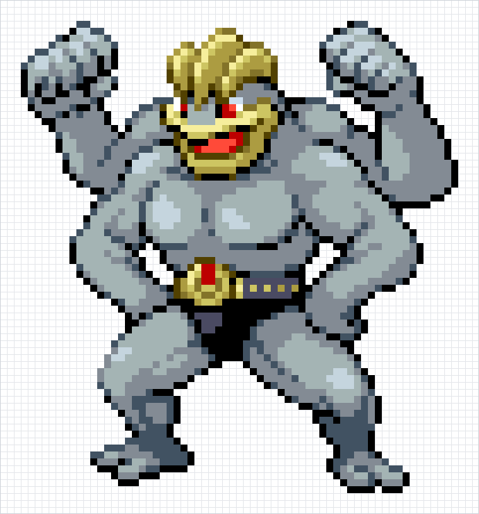 Machamp Pixel Art Grid