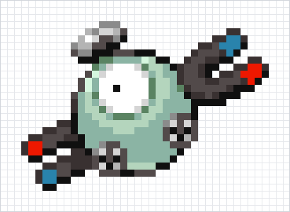 Magnemite Pixel Art Grid