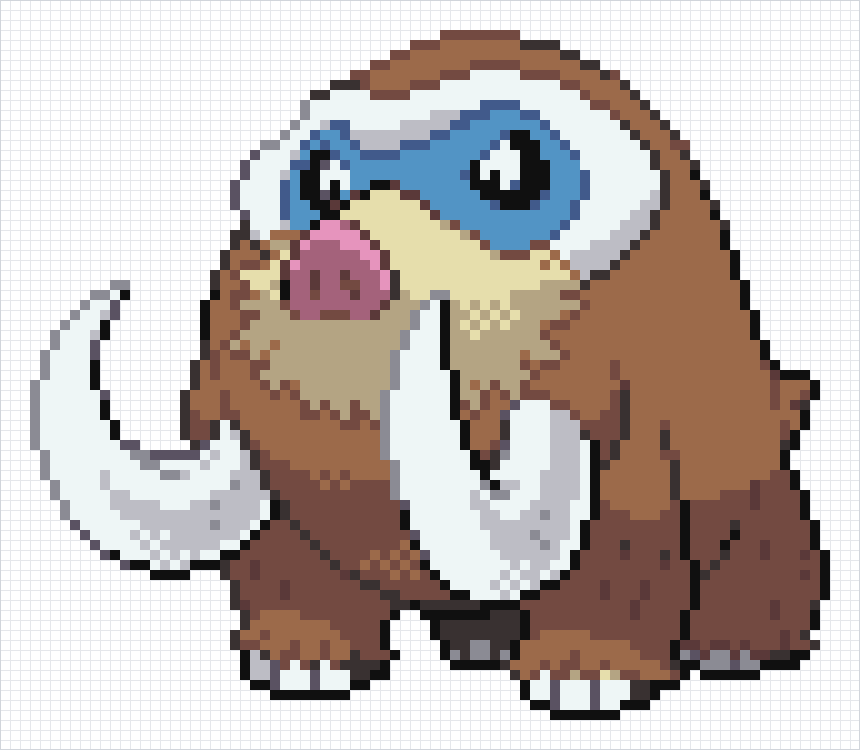 Mamoswine Pixel Art Grid