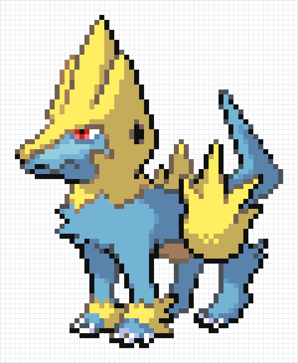 Manectric Pixel Art Grid