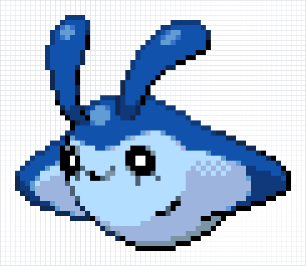 Mantyke Pixel Art Grid