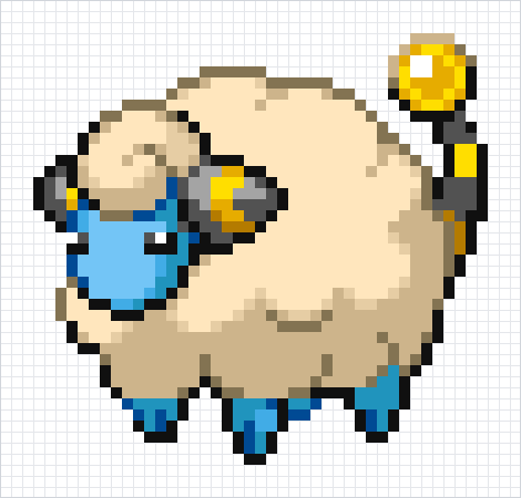 Mareep Pixel Art Grid