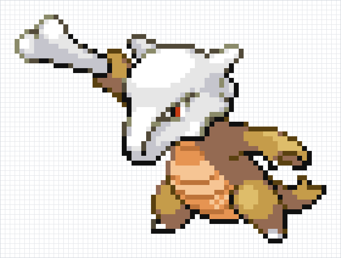 Marowak Pixel Art Grid