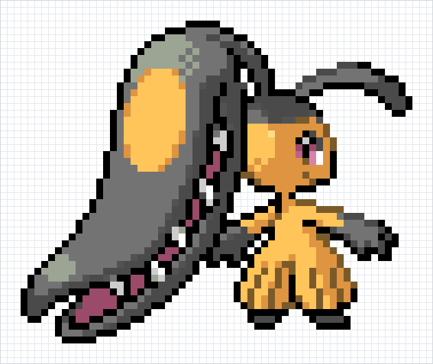 Mawile Pixel Art Grid