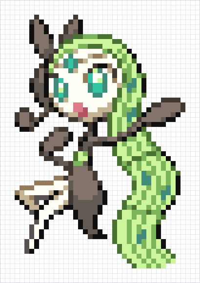 Meloetta Pixel Art Grid