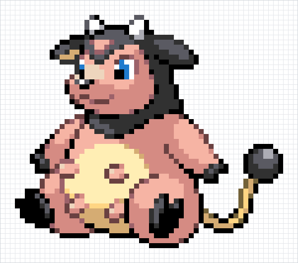 Miltank Pixel Art Grid