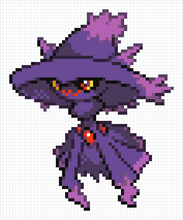 Mismagius Pixel Art Grid